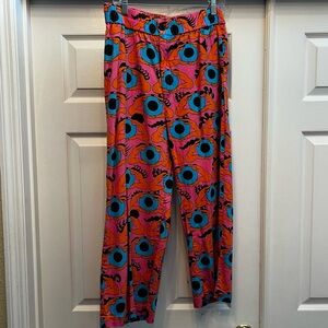 NOOWORKS LINEN PANTS (PSYCHEDELIC EYES PRINT)